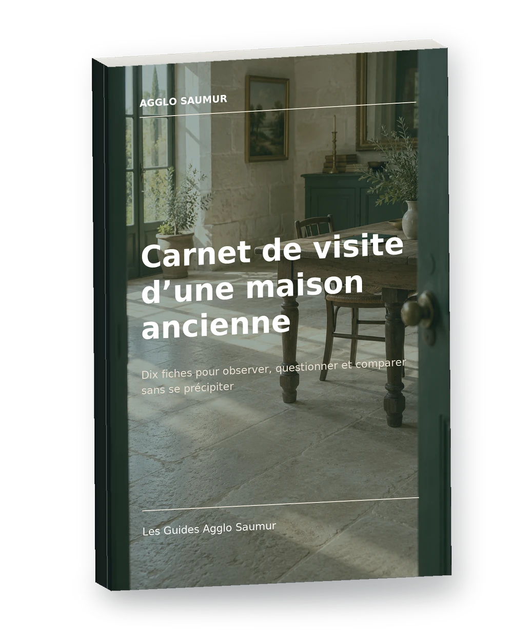 Mockup 3D de Carnet de visite d’une maison ancienne