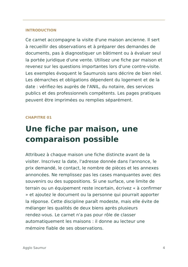 Aperçu intérieur de Carnet de visite d’une maison ancienne