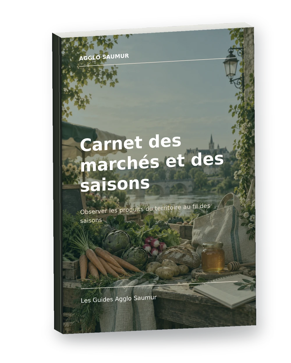 Mockup 3D de Carnet des marchés et des saisons