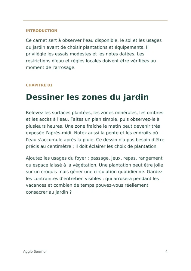 Aperçu intérieur de Eau et jardin : carnet de saison