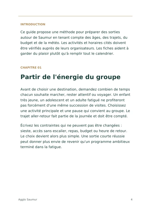 Aperçu intérieur de Idées de sorties en famille autour de Saumur