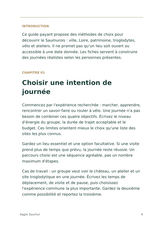 Aperçu intérieur de Parcours choisis dans le Saumurois
