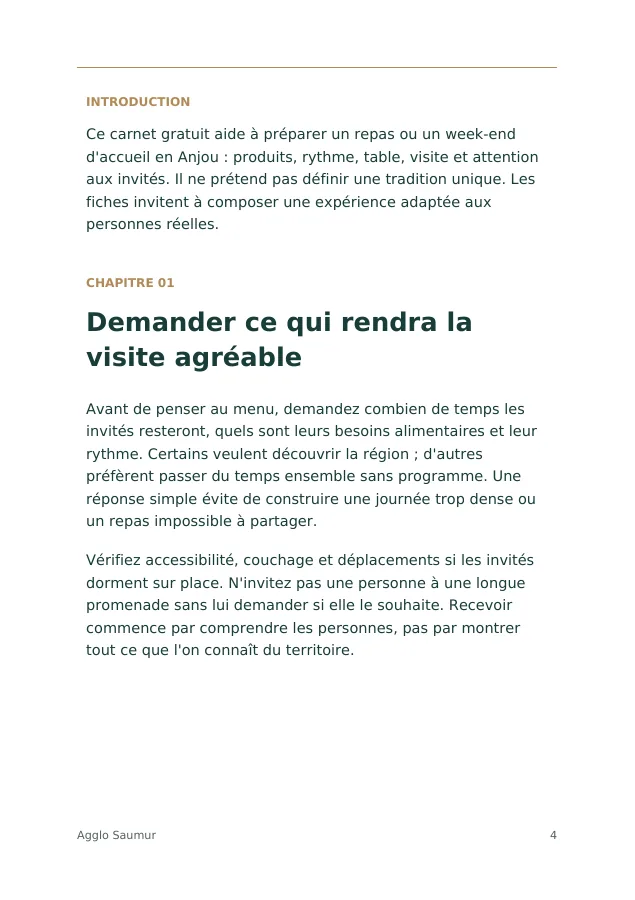 Aperçu intérieur de Recevoir en Anjou : idées et savoir-faire