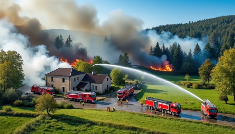 les pompiers du maine-et-loire interviennent avec efficacité pour maîtriser simultanément deux incendies majeurs, assurant la sécurité des habitants et des biens.