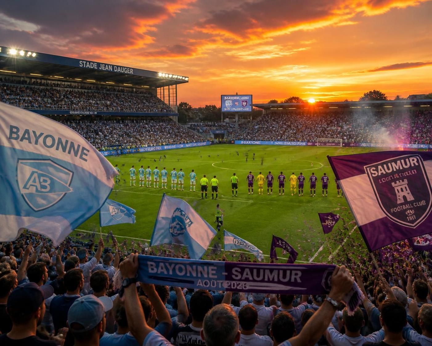 suivez en direct le match bayonne - saumur, 2ème journée du national 1 saison 2026/2027, le 29 août. résultats, actions et réactions en temps réel.