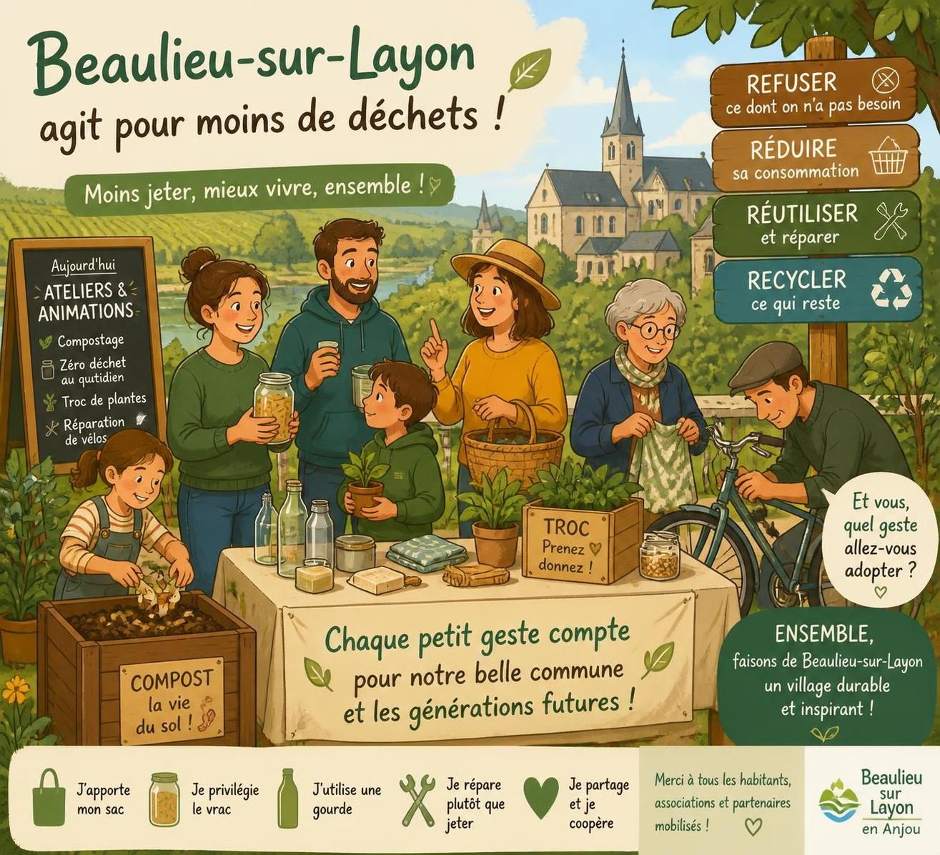 les 3rd'anjou unissent les habitants de beaulieu-sur-layon pour promouvoir un avenir zéro déchet, en favorisant des actions durables et écologiques au sein de la communauté.