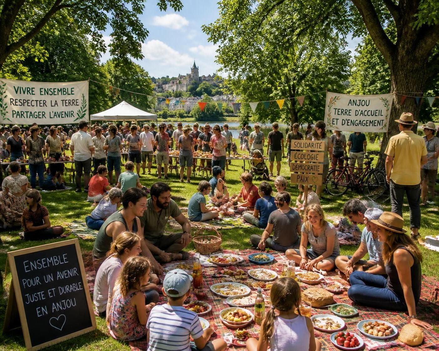 découvrez le contre-programme des opposants aux banquets du canon français en anjou avec un pique-nique convivial et une marche festive, alliant détente et engagement.